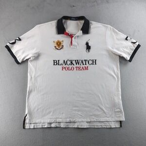 Polo Ralph Lauren Polo Mens 3XLT White Blackwatch Team Big Pony Crest 3 Preppy